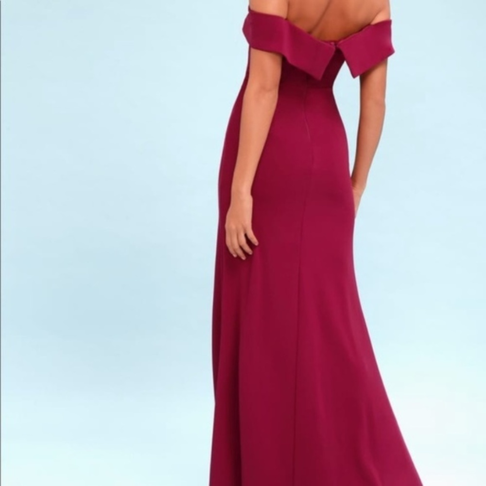 Lulus Magenta Off-The-Shoulder Maxi Dress